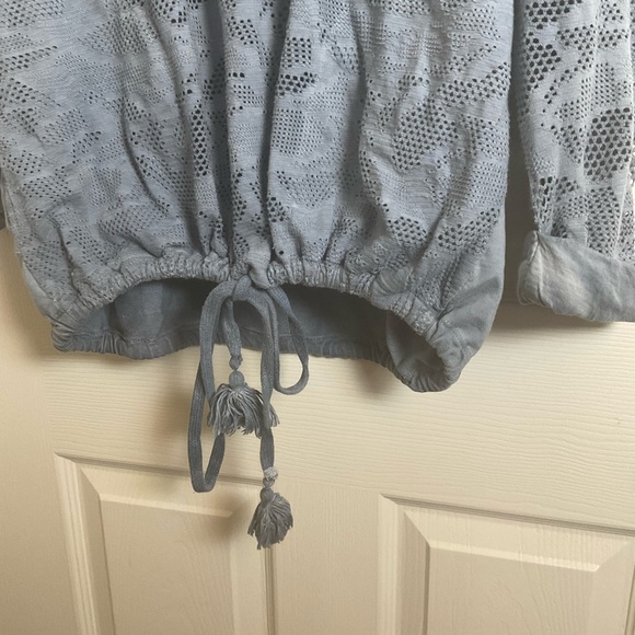 Anthropologie | Saturday Sunday Blue Top with Drawstring Waist size small - Picture 5 of 9